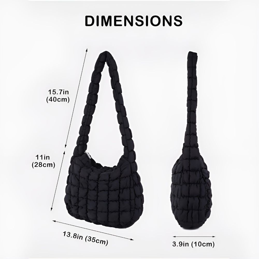 Puffer Quilted Shoulder Bag for Women Puffy Bubble Tote Bag Lightweight Nylon Handbag Padded Soft Purse Puffer Tote Bag for Women