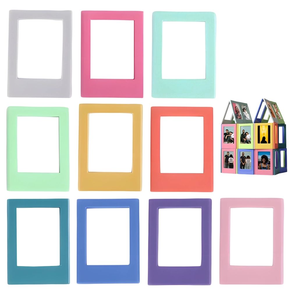 Mini Frames 10 Pack, Magnetic Frames, 2x3 Picture Frame, Small Picture Frames 2x3, Magnet Frames for Refrigerator, Multicolor
