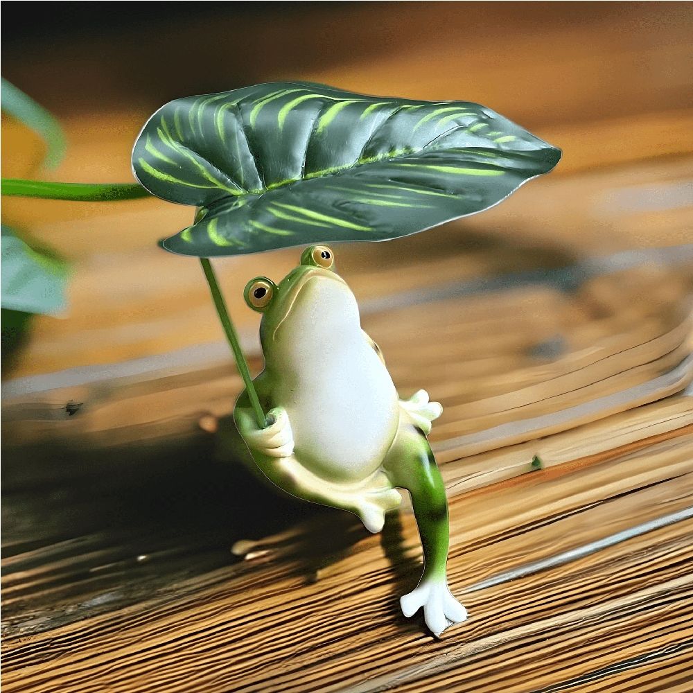 Frog Garden Statues Solar Garden Decor LED Light,Cute Frog Outdoor Statues Garden Decor for Outside,Resin Frog Statue Holding Umbrella Garden Statues Yard Lawn Patio Flower Bed Walkway Decor
