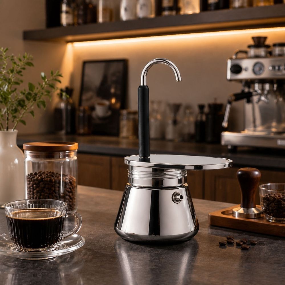 304 Stainless Steel  Espresso Coffee Maker Moka Pot Percolator for Home Kitchen Camping Brewer