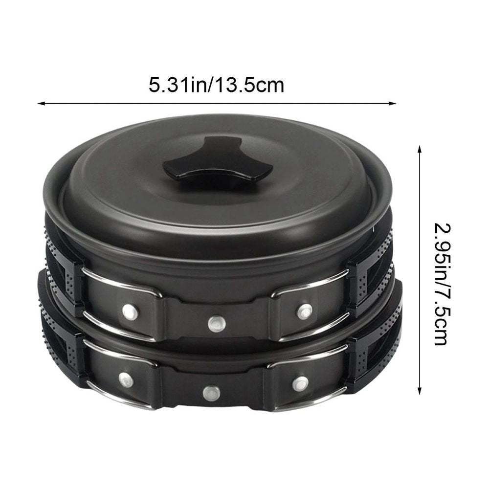 Portable Camping Cookware S Backpacking Pots Pans Kit Compact Outdoor Cooking Gear for Picnic Hiking Backpackers