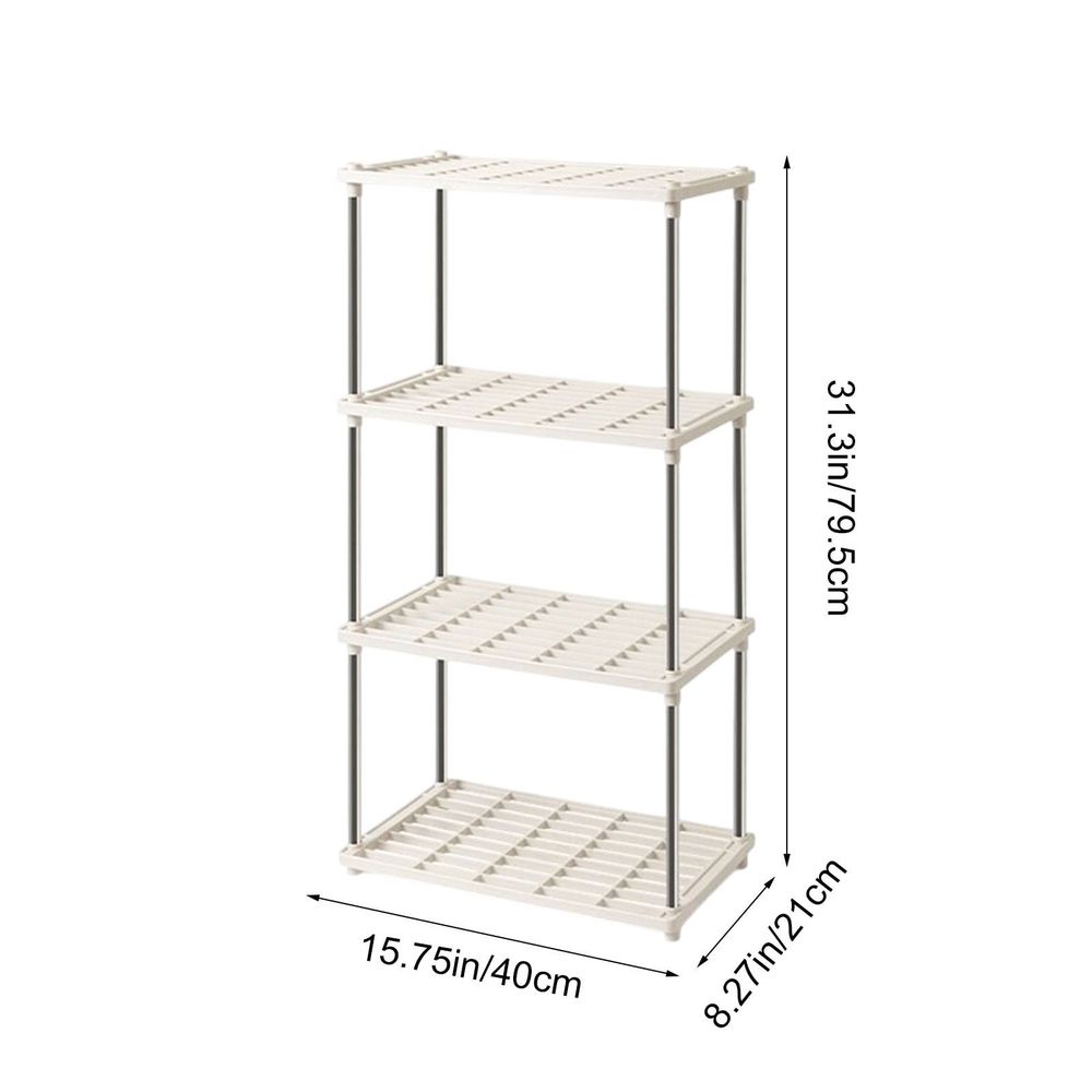 Plastic Storage Shelves 4 Shelf Organizer - Freestanding Shelf Unit for Kitchen Pantry Bathroom Clos Garage - Light Duty Home Storage Rack with Ventilated Shelves - 55 lb Capacity Per Shelf