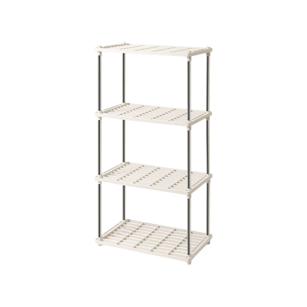 Plastic Storage Shelves 4 Shelf Organizer - Freestanding Shelf Unit for Kitchen Pantry Bathroom Clos Garage - Light Duty Home Storage Rack with Ventilated Shelves - 55 lb Capacity Per Shelf