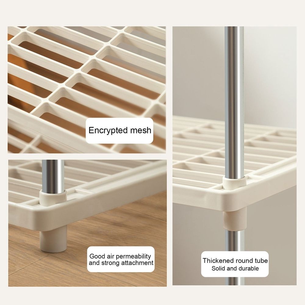 Plastic Storage Shelves 4 Shelf Organizer - Freestanding Shelf Unit for Kitchen Pantry Bathroom Clos Garage - Light Duty Home Storage Rack with Ventilated Shelves - 55 lb Capacity Per Shelf