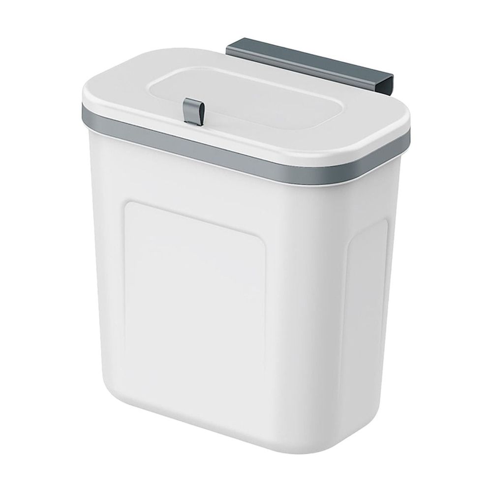 Hanging Trash Can for Cabin Door | Wall Mounted Garbage Bin | Undersink Waste Bask with Sliding Lid | Kitchen Trash Bin ing | Small Plastic Waste Container for Home | 10.2x11.2x6.3 Inch