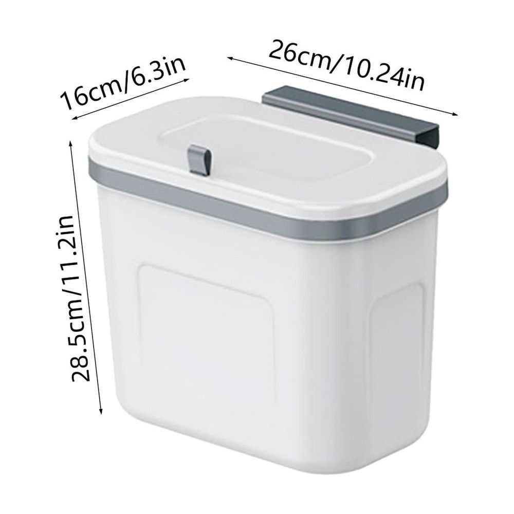 Hanging Trash Can for Cabin Door | Wall Mounted Garbage Bin | Undersink Waste Bask with Sliding Lid | Kitchen Trash Bin ing | Small Plastic Waste Container for Home | 10.2x11.2x6.3 Inch