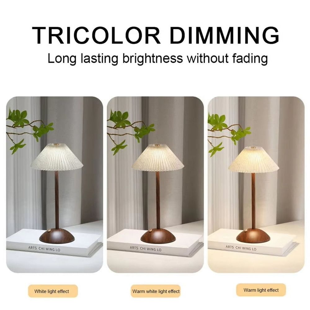 Bedside Sleeping Light 3 Color Dimmable Nightstand Rechargeable Decorative Table with Base Bedroom Living B