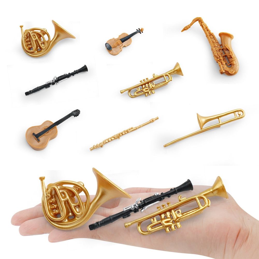 Simulated Mini Trombone Clarinet Flute Trumpet Saxophone Violin Guitar Instrument Set Model Ornament Holiday Gifts Holiday Pendants Christmas home decor christmas clearance indoor