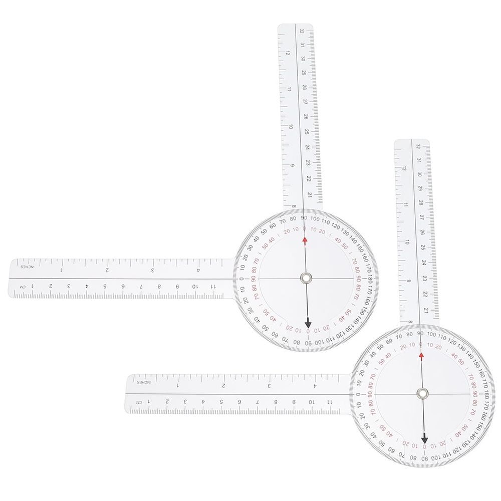 Folding Plastic Angle Ruler Transparent for Measuring Architecture and Engineering 2Pcs