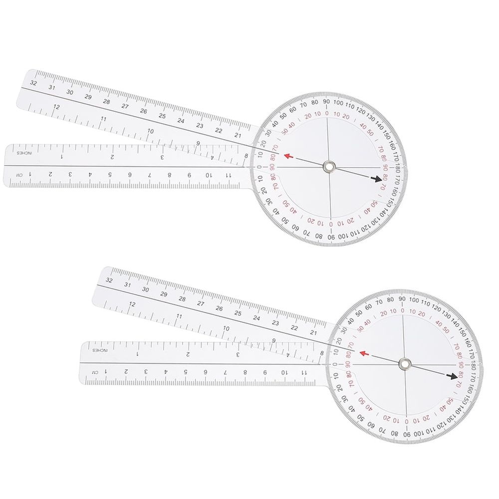 Folding Plastic Angle Ruler Transparent for Measuring Architecture and Engineering 2Pcs