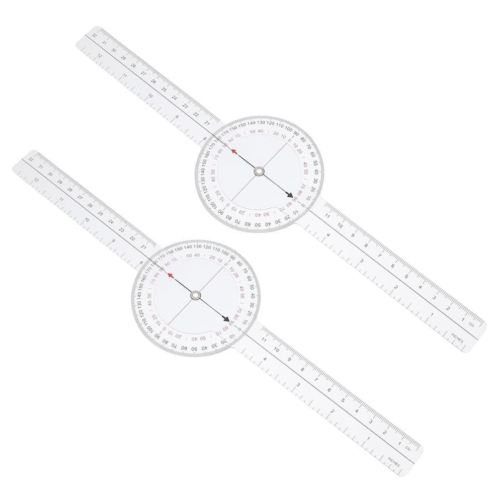 Folding Plastic Angle Ruler Transparent for Measuring Architecture and Engineering 2Pcs