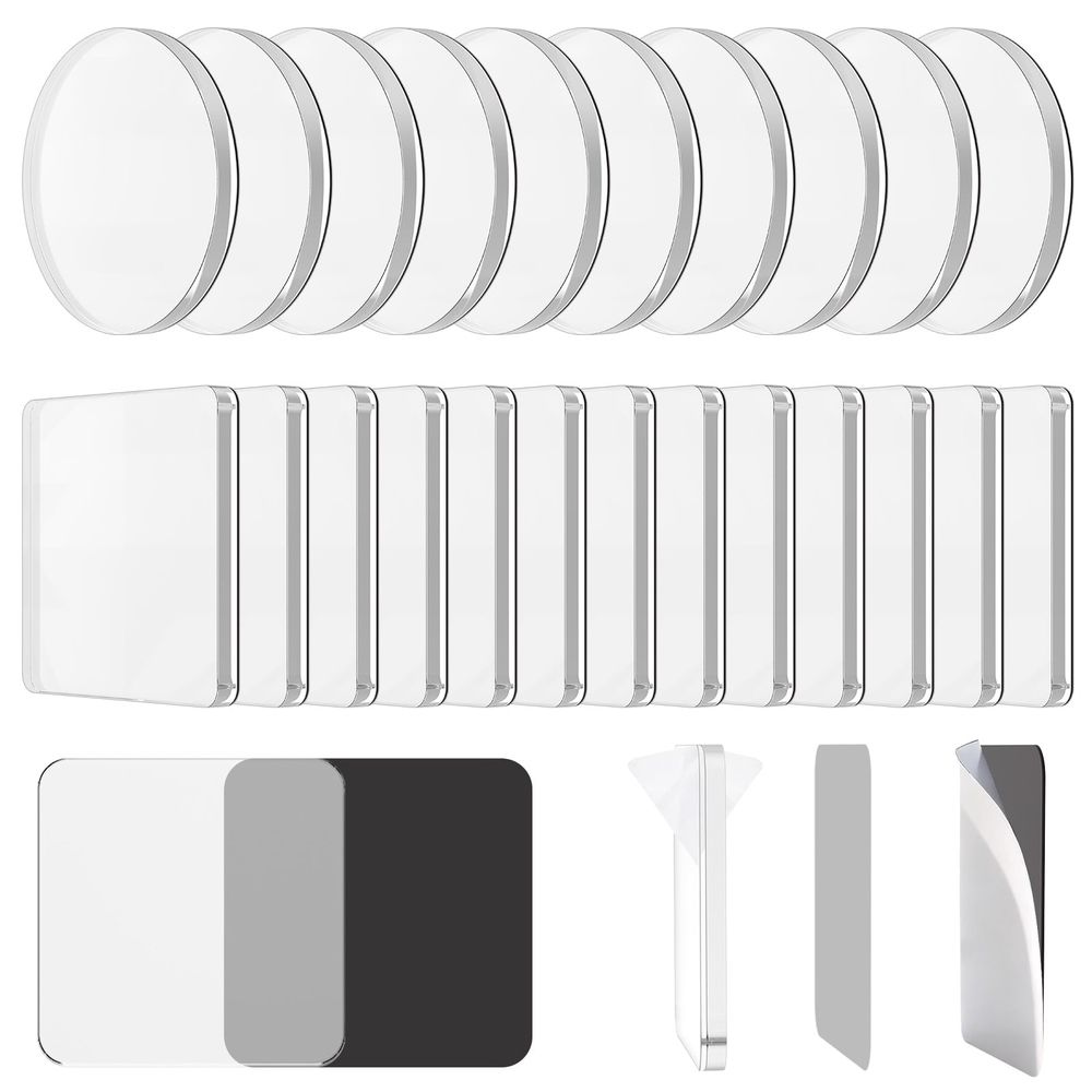 25Pcs DIY Fridge Magnet Kit, Adhesive Backing Design, Thickened and High Transparency, for Photo Craft Office Classroom Kitchen 2 Inches