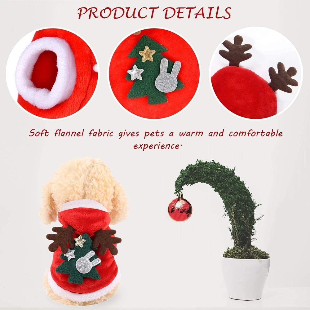 Pet Dog Christmas Clothes Costume, Dog Clothes for Small Medium Dogs and Cats