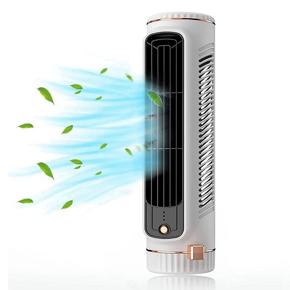 Portable Automatic Remote Air Conditioner, USB Personal Conditioner Mini with 3-Speed Electric Fan White