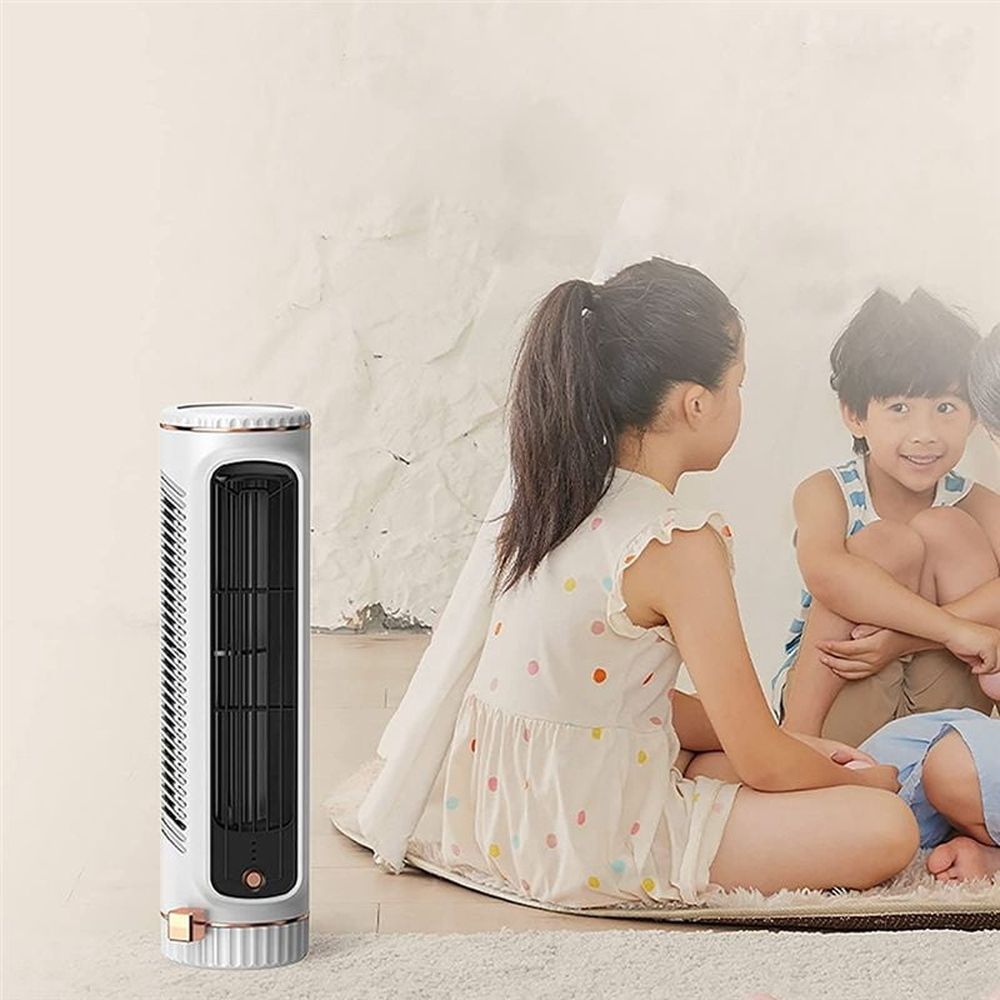 Portable Automatic Remote Air Conditioner, USB Personal Conditioner Mini with 3-Speed Electric Fan White