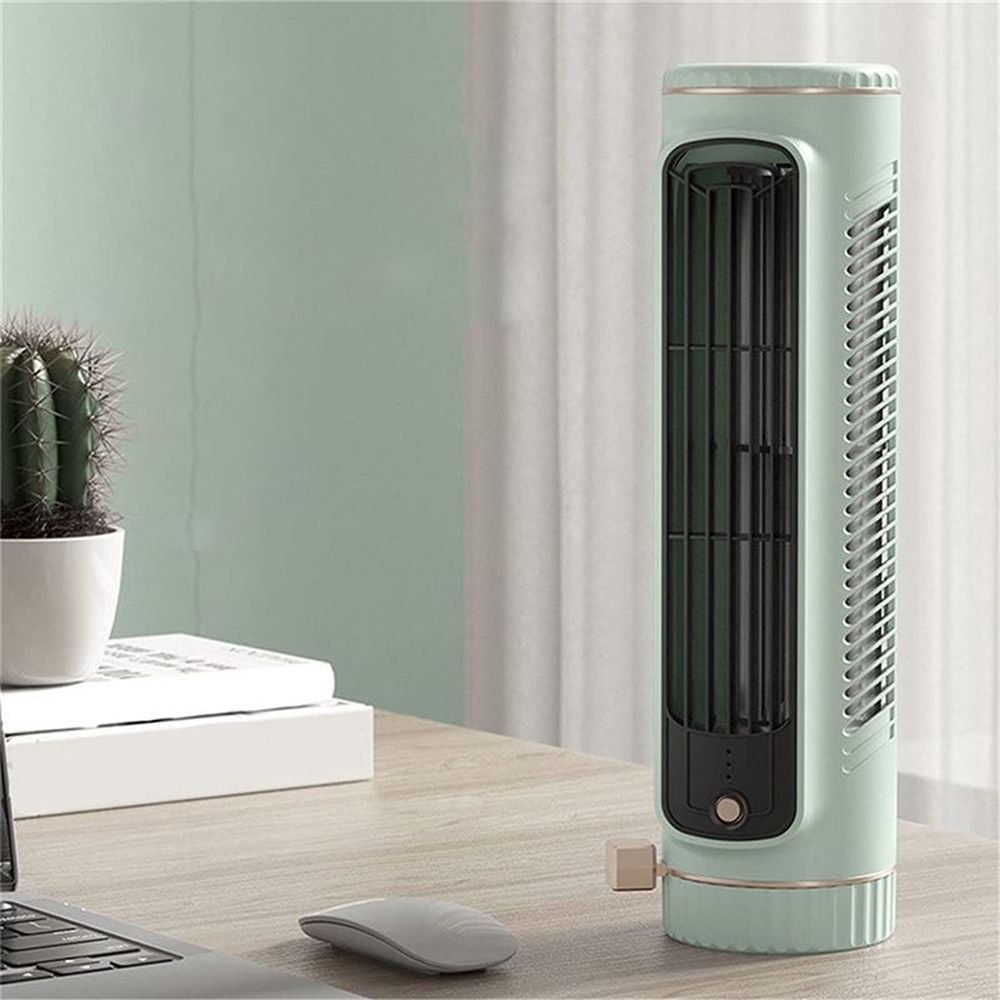Portable Automatic Remote Air Conditioner, USB Personal Conditioner Mini with 3-Speed Electric Fan White