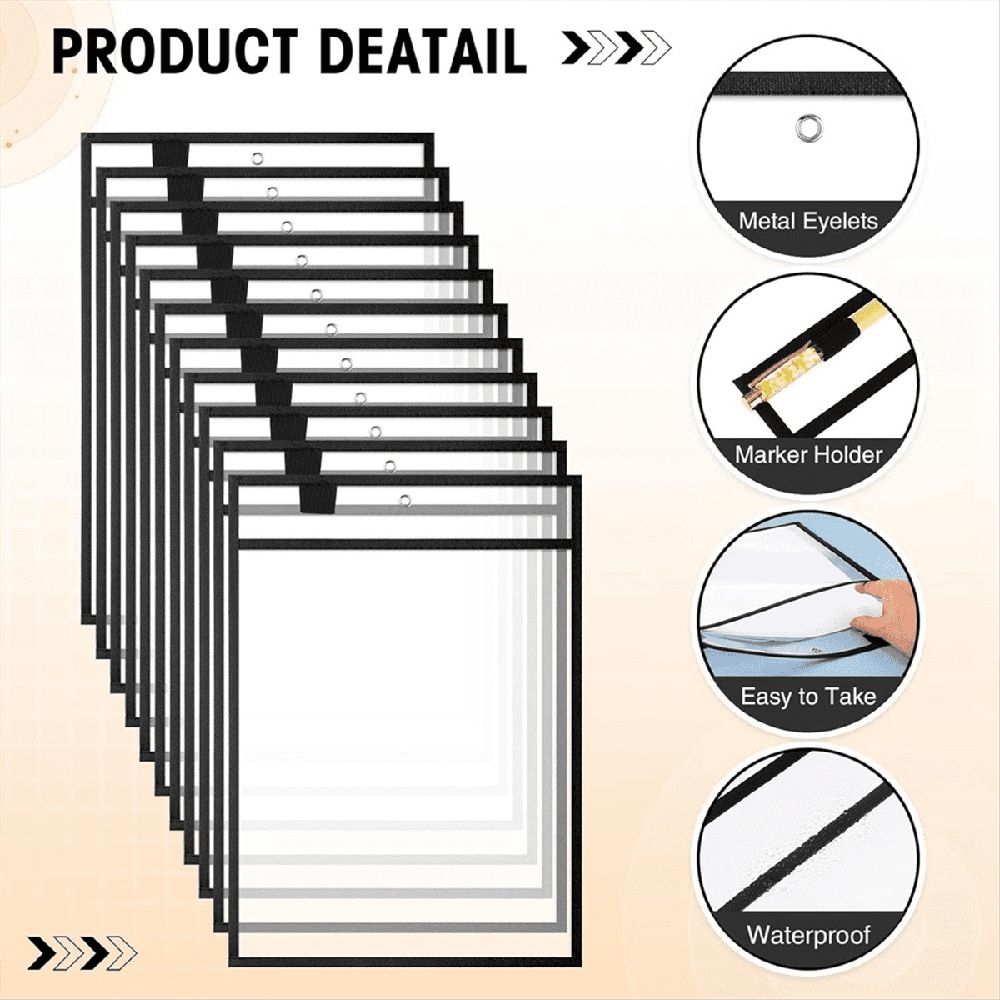 25PCS File Folders 24x32cm Work Note Holder Dry Erase Pockets for Teachers Classroom Organization Supplies B