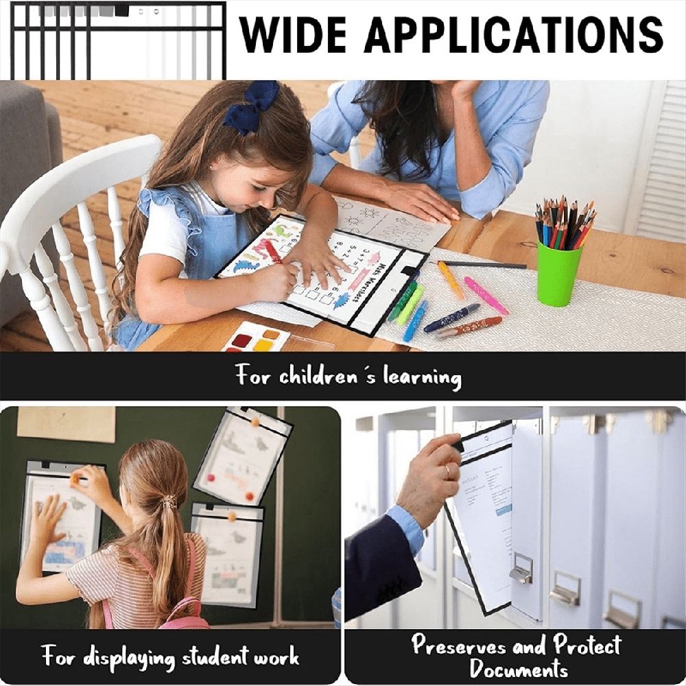 25PCS File Folders 24x32cm Work Note Holder Dry Erase Pockets for Teachers Classroom Organization Supplies B