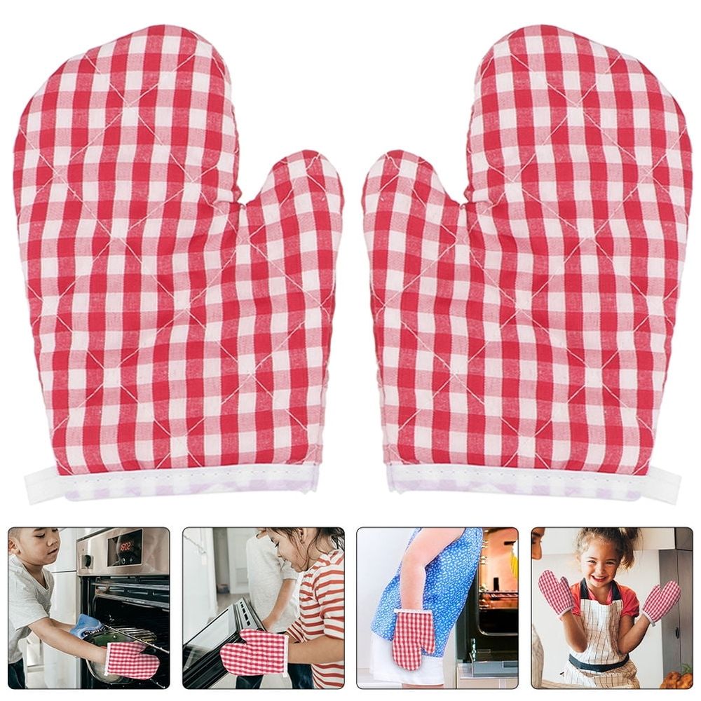 4-Pack Red Oven Mitts for Kitchen Cooking, Baking, and Grilling Gloves with Insulated