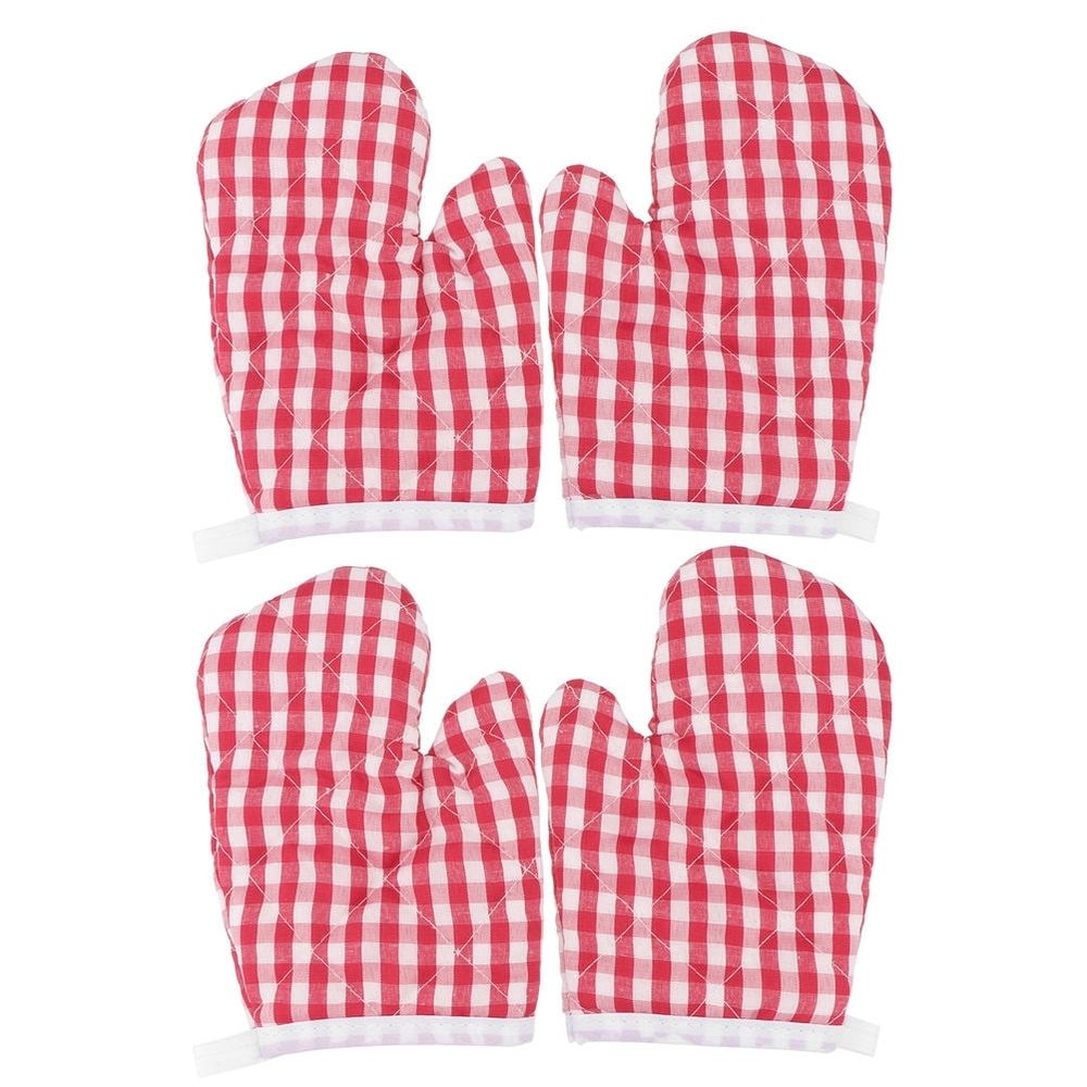 4-Pack Red Oven Mitts for Kitchen Cooking, Baking, and Grilling Gloves with Insulated