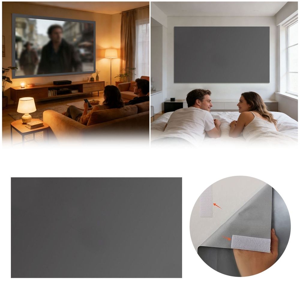 4K HD Portable Anti-Light Projector Screen,100 inch 16:9 Foldable Metal Projection Display with High Gain and 160° Viewing Angle for Home Theater Outdoor Movies