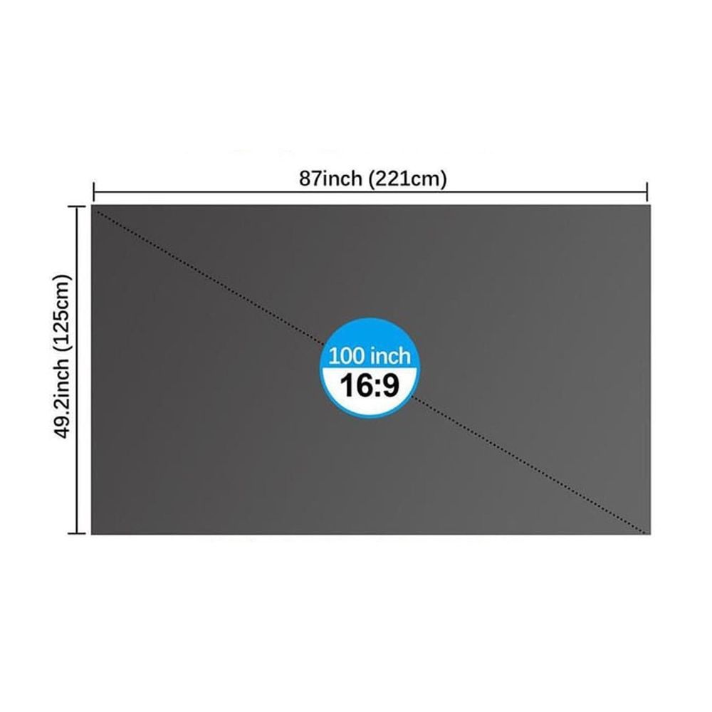 4K HD Portable Anti-Light Projector Screen,100 inch 16:9 Foldable Metal Projection Display with High Gain and 160° Viewing Angle for Home Theater Outdoor Movies