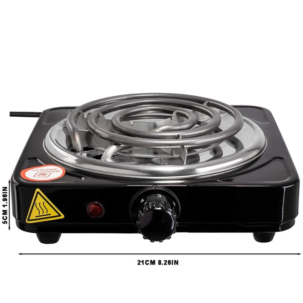 1000W Portable Single Coil Electric Hot Plate, Adjustable Temperature Compact Countertop Burner, Compatible with Most Cookware for Dorm Camping Office Tea Coffee Cooking