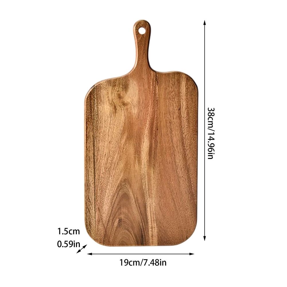 Wood Cutting Board with Handle,16.1x4.7in Solid Wood Chopping Board for Meat Cheese Bread Vegetables,Double-Sided Serving Tray for Kitchen Outdoor RV and Commercial Restaurant