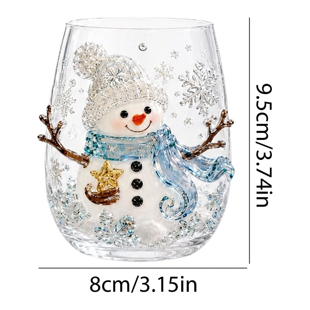 Christmas Stemless Wine Glasses, Dishwasher Safe Set Of Wine Glasses, Perfect for Cocktails, Water, and Outdoor Glassware,Decorative Christmas Tumblers for Family Dinners & Home Kitchen Decor,C