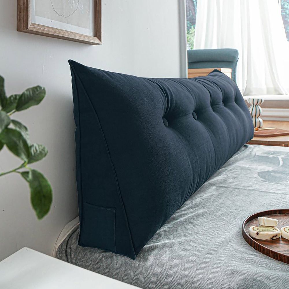 Triangular Wedge Headboard Pillow Twin XL, Backrest Support Reading Bed Rest Cushion For Dorm Daybed Lumbar Comfort