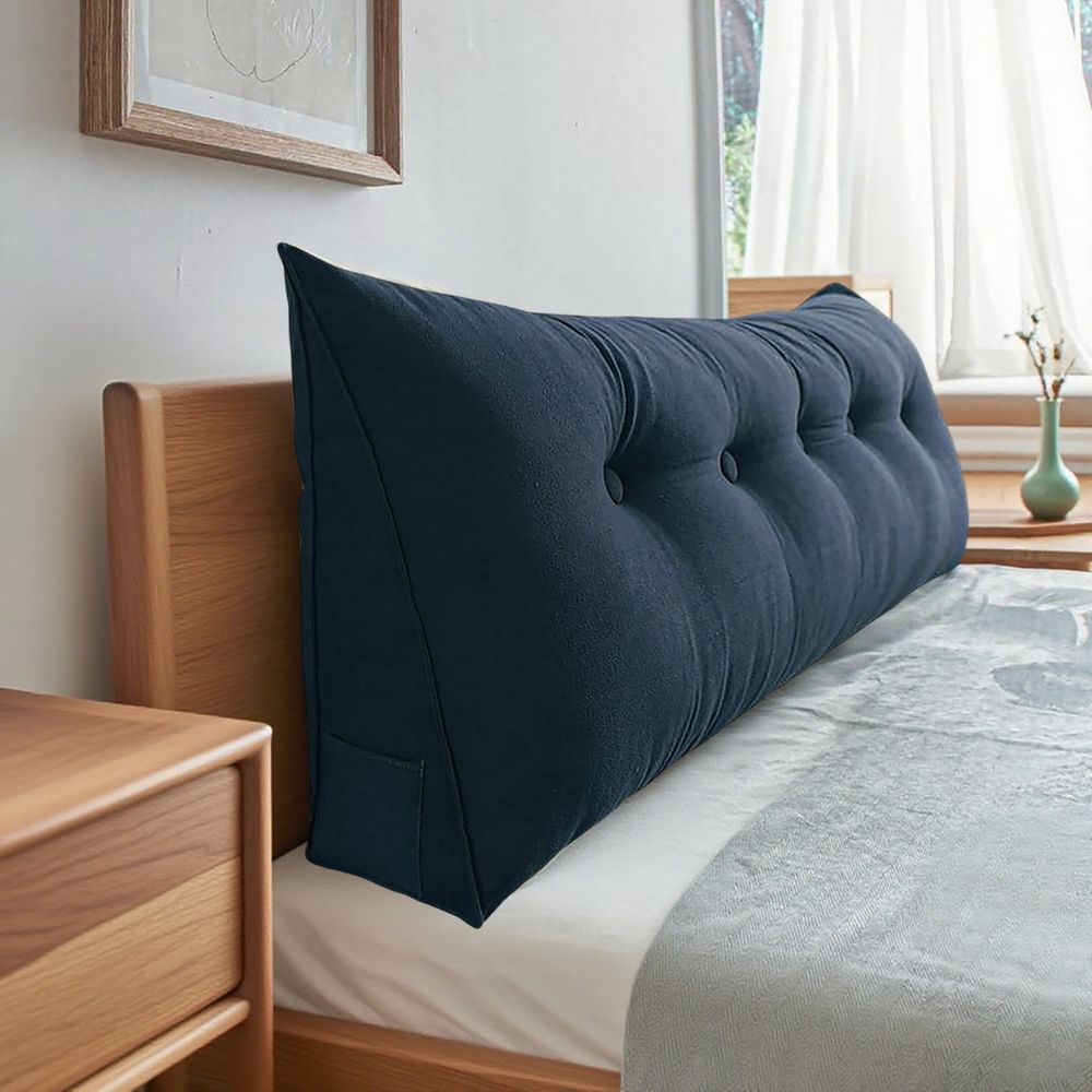 Triangular Wedge Headboard Pillow Twin XL, Backrest Support Reading Bed Rest Cushion For Dorm Daybed Lumbar Comfort