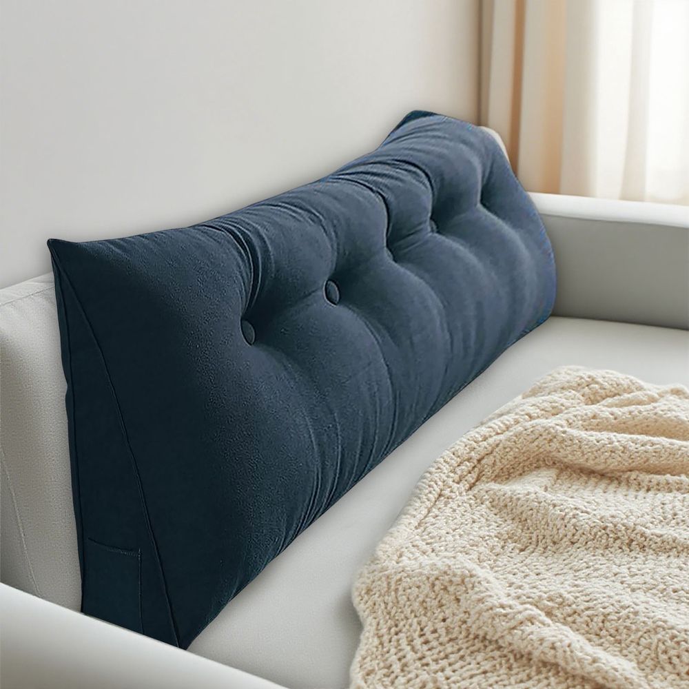 Triangular Wedge Headboard Pillow Twin XL, Backrest Support Reading Bed Rest Cushion For Dorm Daybed Lumbar Comfort