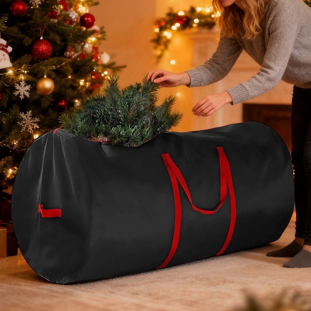 Heavy Duty 5ft Christmas Tree Storage Bag, Waterproof Xmas Storage Container With Reinforced Handles For Spruce Tree Holiday Organize