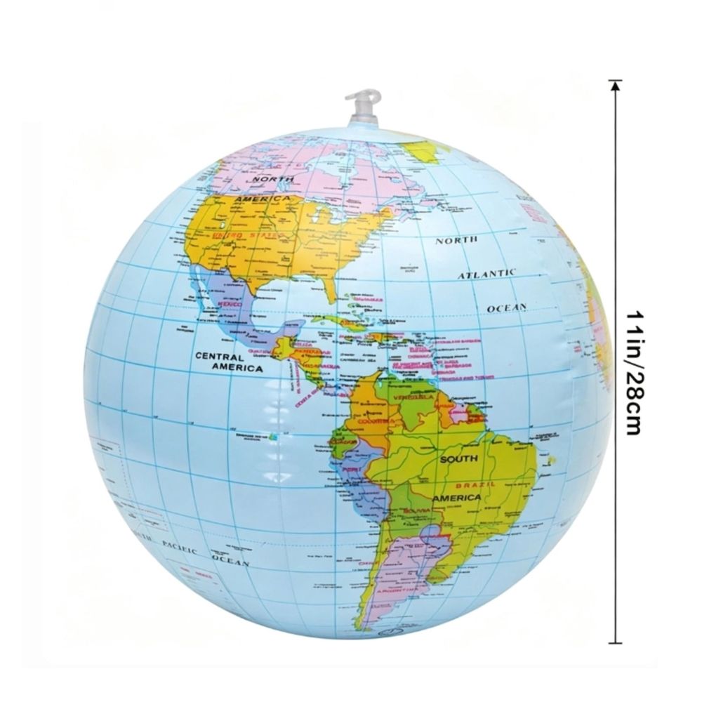 Giant Inflatable World Globe Beach Ball - Colorful Earth Map, Swimming Pool Ball Birthday Beach Party Decoration Summer