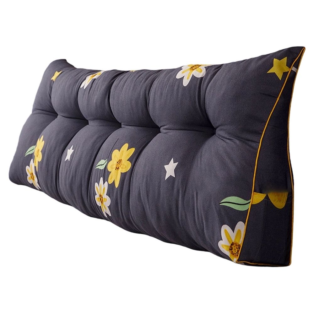 Triangular Wedge Headboard Pillow with Removable Cover, Back Support Bolster for Sitting Up in Bed Reading, Body Positioning Bedrest Cushion with Side Pocket, Comfortable Home Pillow Twin 39.3Inch