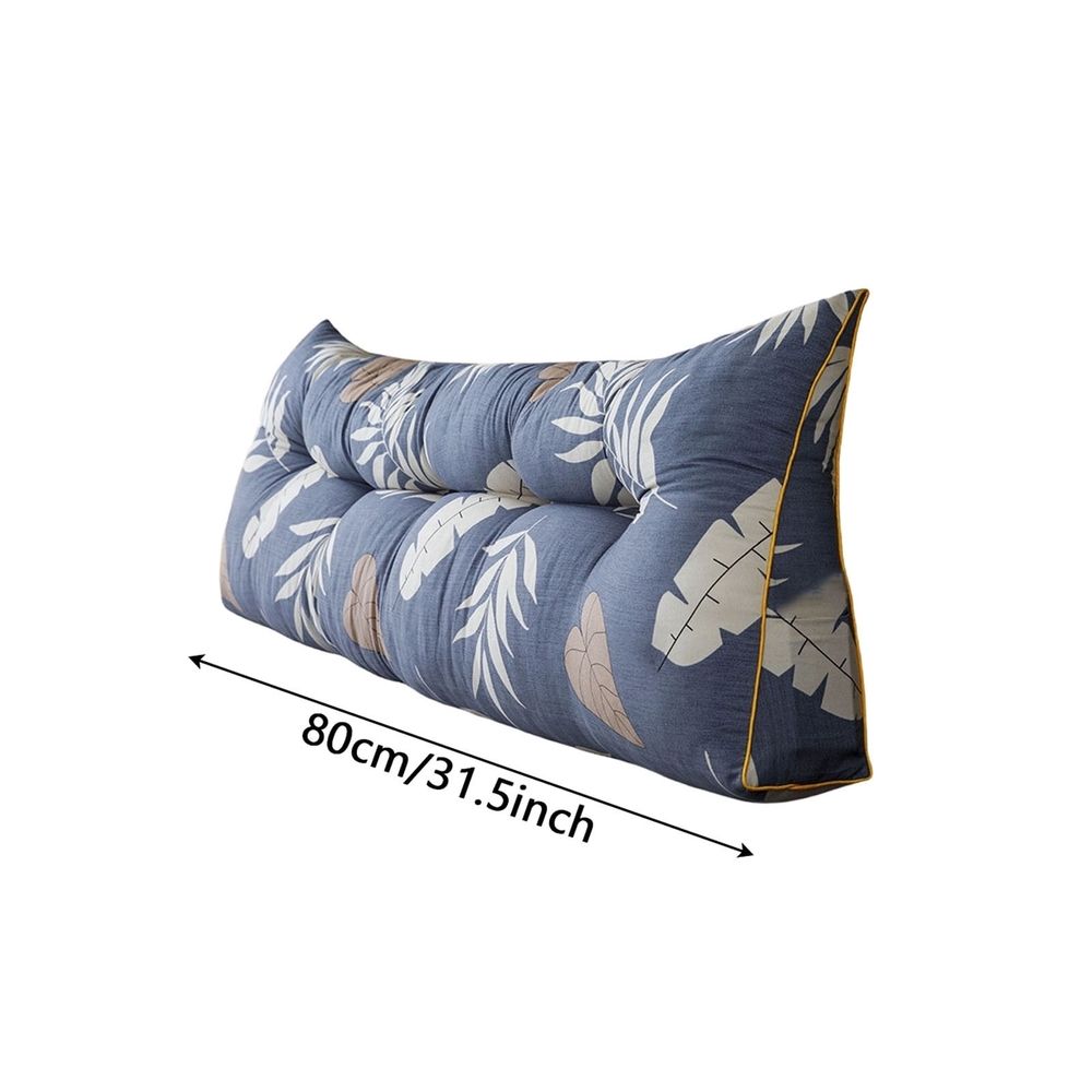 Triangular Wedge Headboard Pillow with Removable Cover, Back Support Bolster for Sitting Up in Bed Reading, Body Positioning Bedrest Cushion with Side Pocket, Comfortable Home Pillow Twin 39.3Inch