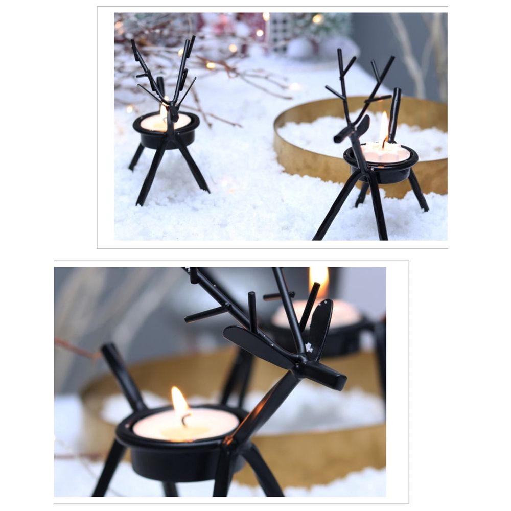 Iron Reindeer Candle Cup and Votive for Christmas Table Decoration