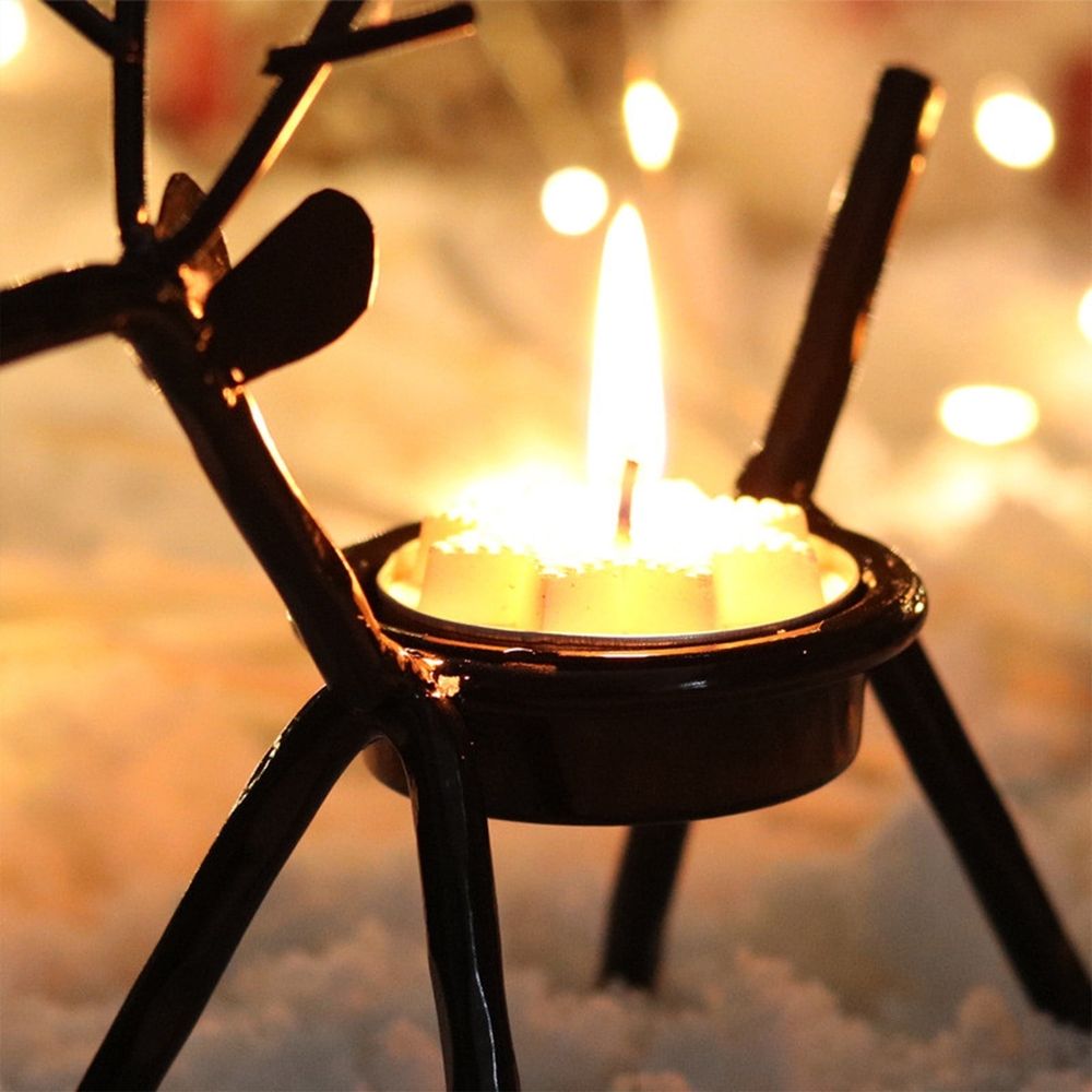 Iron Reindeer Candle Cup and Votive for Christmas Table Decoration
