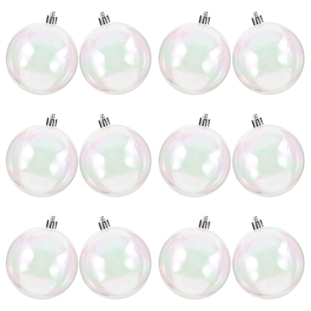 Festive Ornament, Transparent Plastic, Perfect for Christmas Tree and Party, 12Pcs