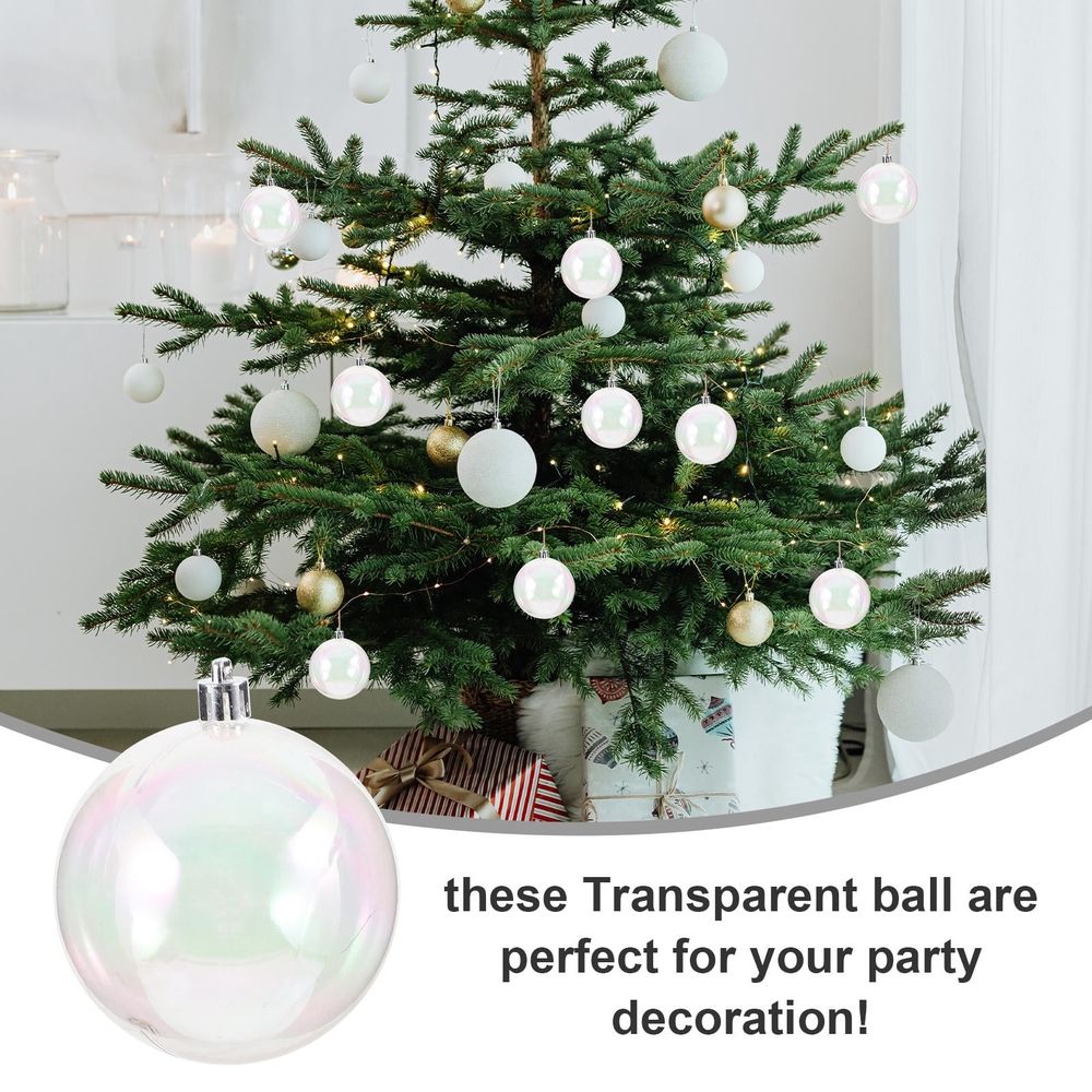 Festive Ornament, Transparent Plastic, Perfect for Christmas Tree and Party, 12Pcs