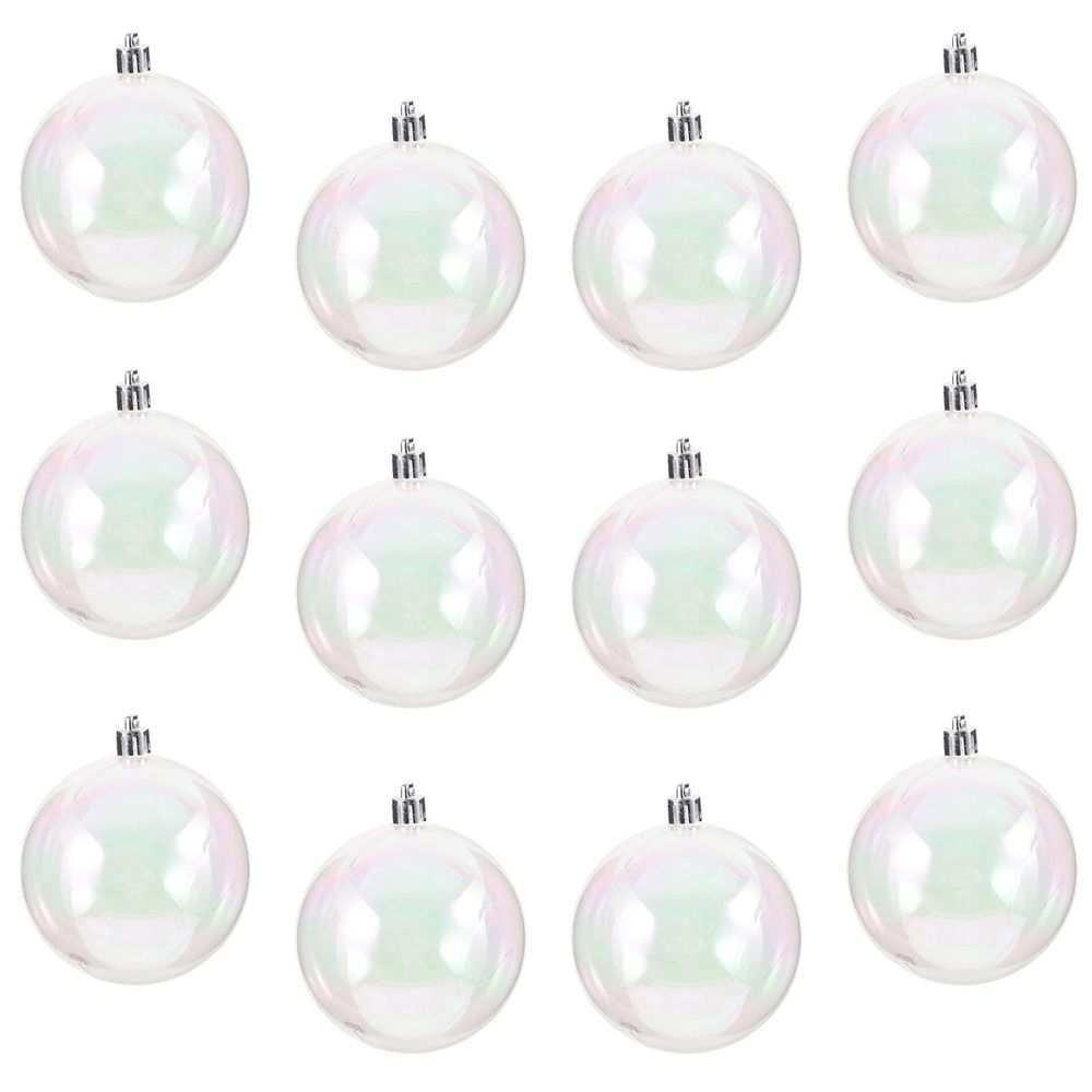 Festive Ornament, Transparent Plastic, Perfect for Christmas Tree and Party, 12Pcs