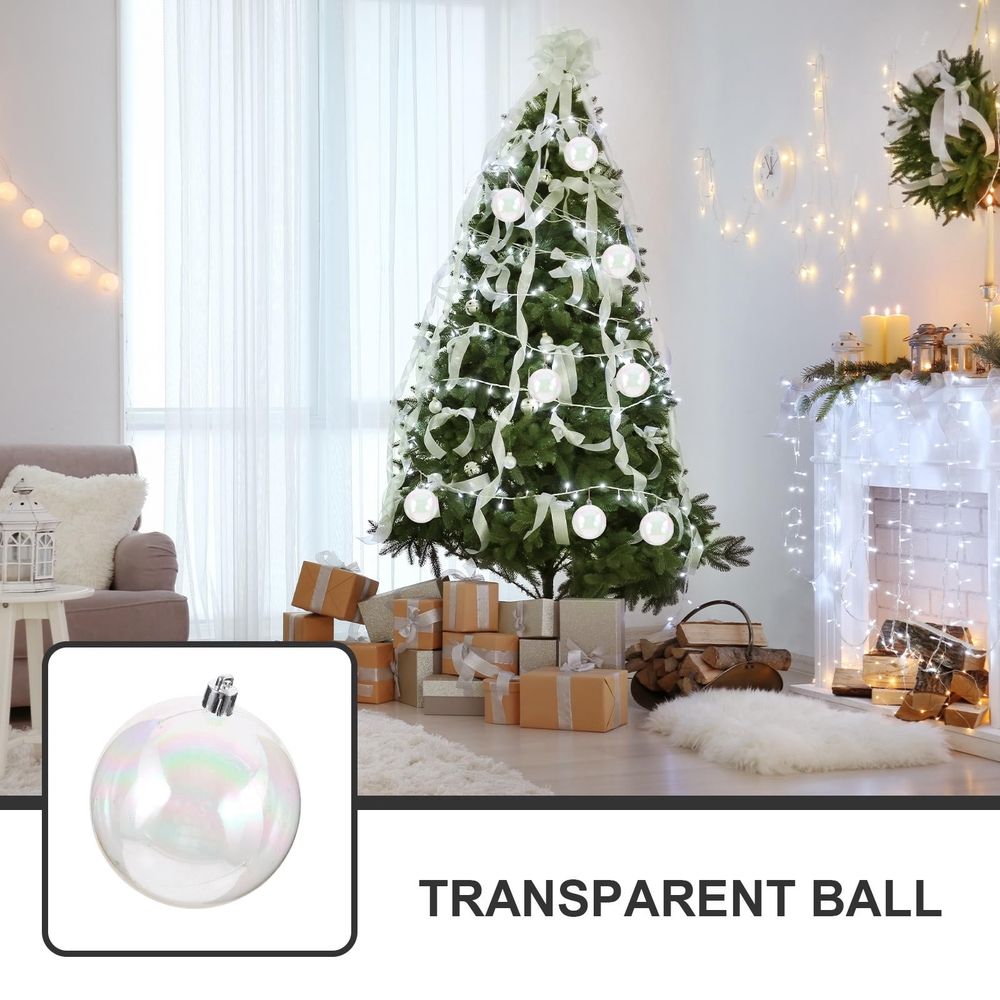 Festive Ornament, Transparent Plastic, Perfect for Christmas Tree and Party, 12Pcs
