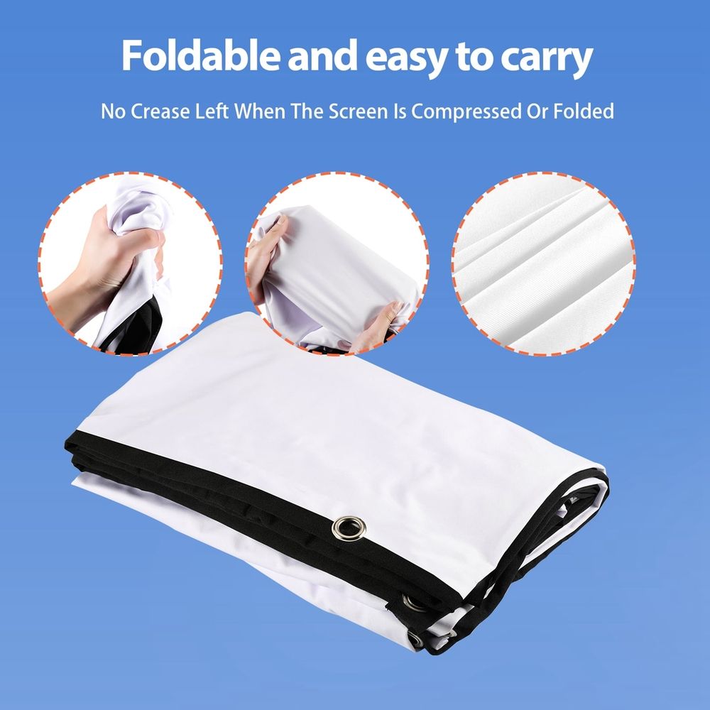 72-inch Portable HD Projector Screen 16:9 Projection Screen Foldable Wall Mounted For Outdoor Movies Home Theater Office
