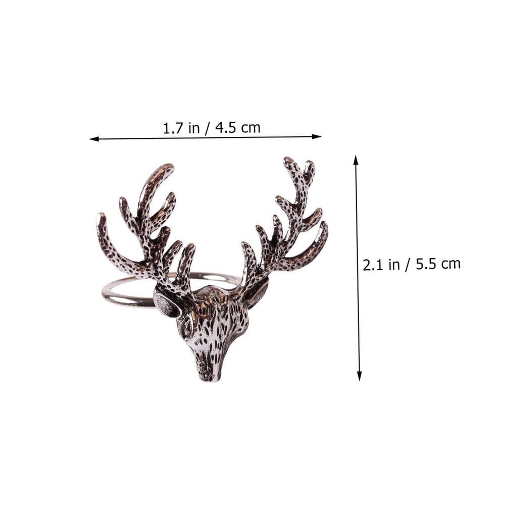 Set of 4 Deer Napkin Holders Christmas Table Decor Holiday Party Accessories Xmas Dining Decoration
