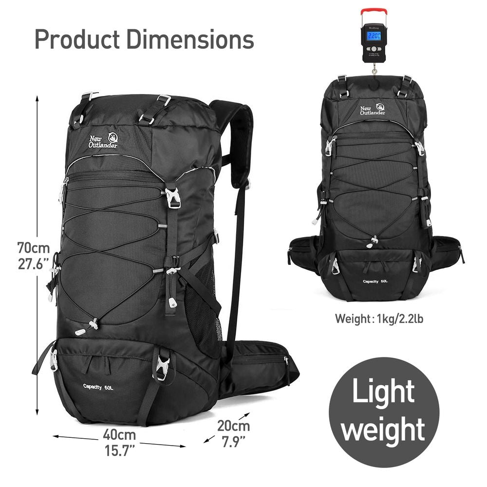 50L Waterproof Hiking Backpack Travel Camping Mountaineering Backpack Outdoor Sport Daypack Bag
