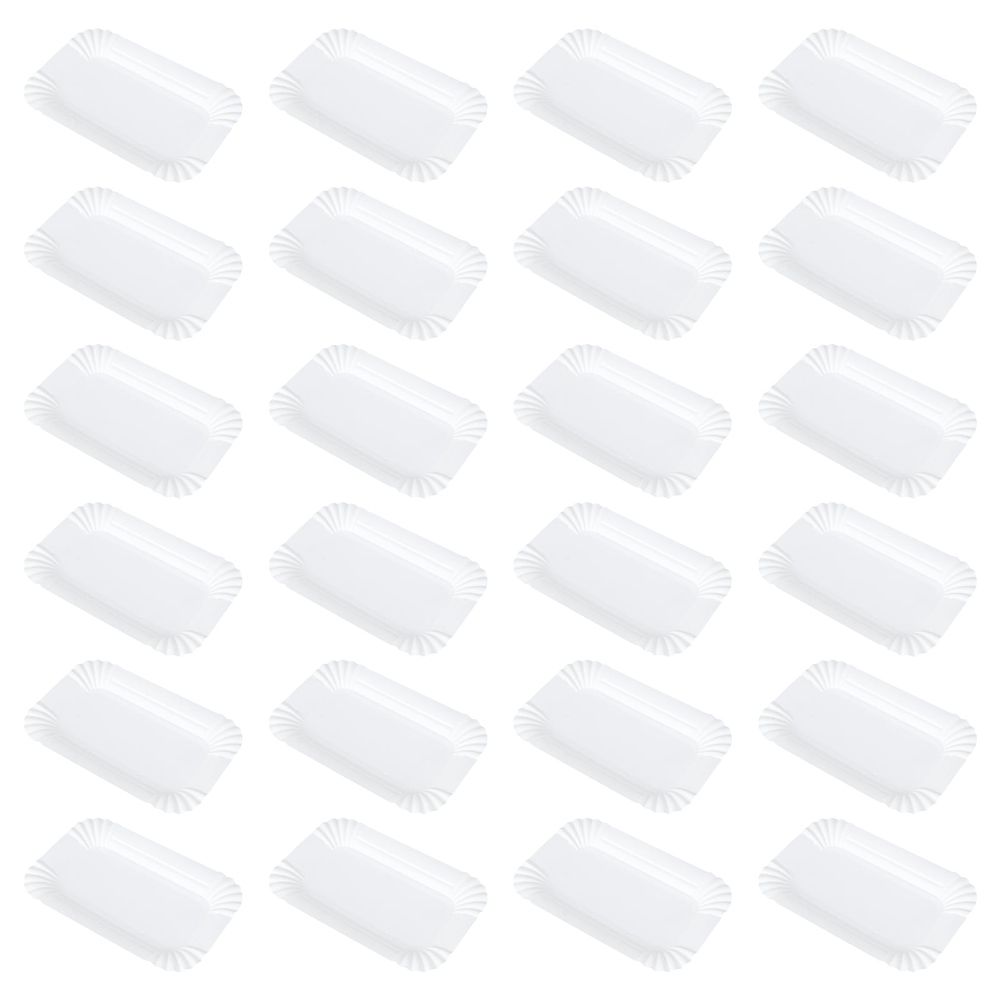 White Foam Party Cake Plates, Sturdy, Durable, Eco-Friendly 100Pcs