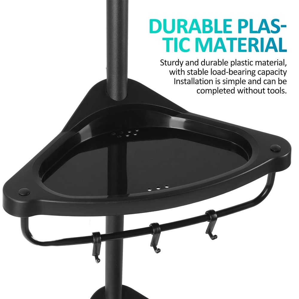 Sturdy Adjustable Ceiling Storage Rack, Black for Bathroom and Garage