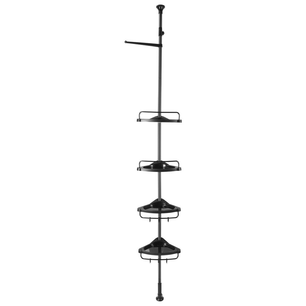 Sturdy Adjustable Ceiling Storage Rack, Black for Bathroom and Garage
