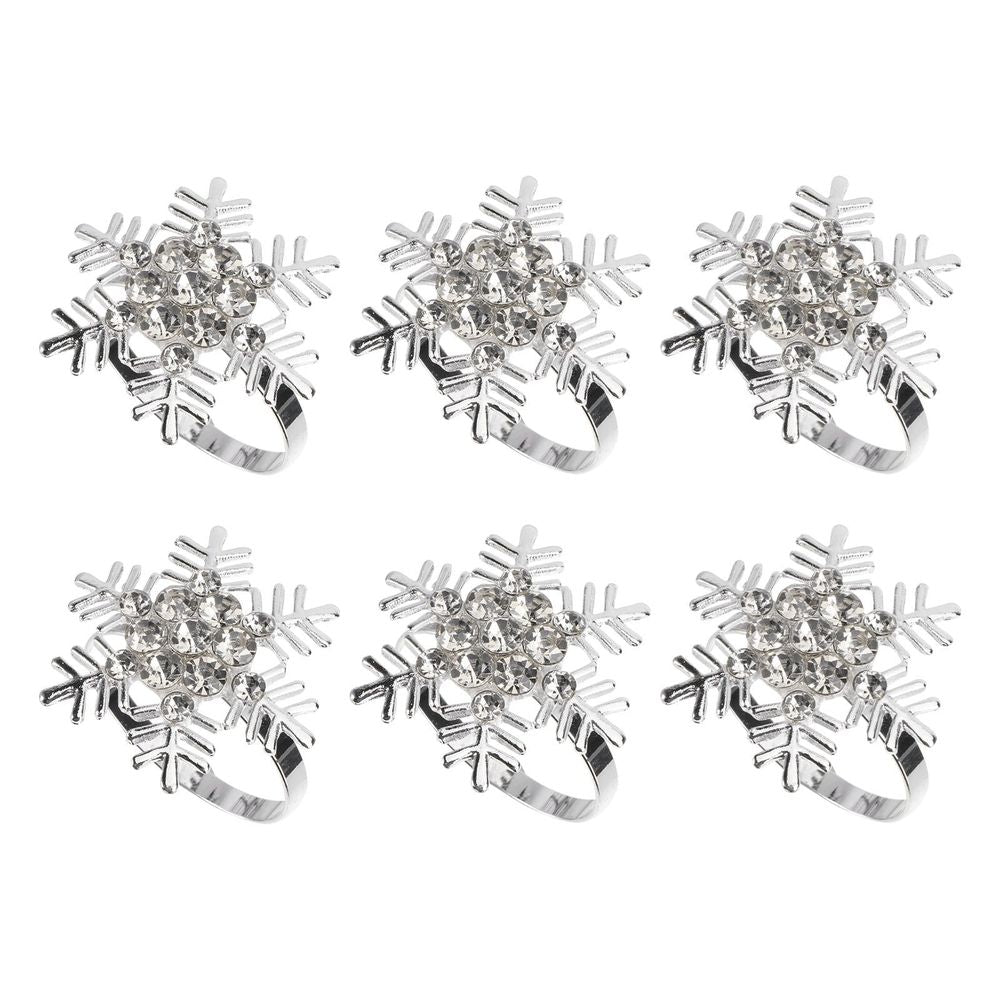 Party Napkin Rings Plated Silver Bridal Shower Wedding Decor 6Pcs