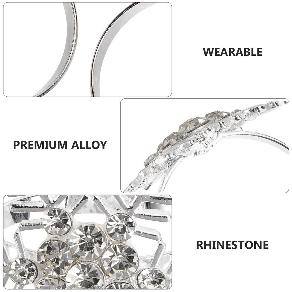 Party Napkin Rings Plated Silver Bridal Shower Wedding Decor 6Pcs
